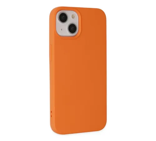 Apple iPhone 14 Plus Kılıf Nano içi Kadife Silikon - Turuncu