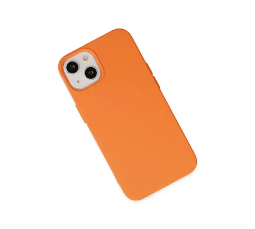 Apple iPhone 14 Plus Kılıf Nano içi Kadife Silikon - Turuncu