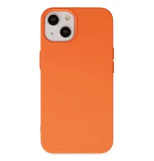 Apple iPhone 14 Plus Kılıf Nano içi Kadife Silikon - Turuncu