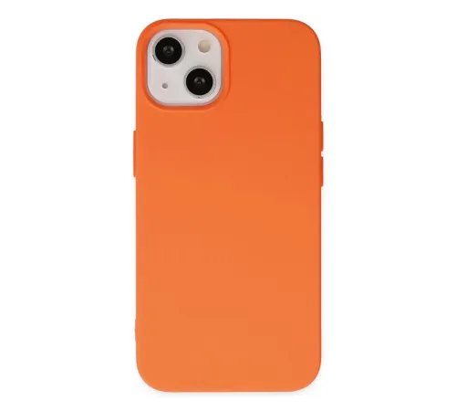 Apple iPhone 14 Plus Kılıf Nano içi Kadife Silikon - Turuncu