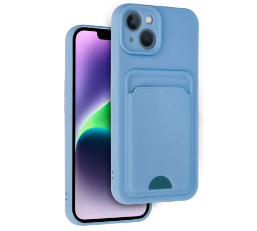Apple iPhone 14 Kılıf Kelvin Kartvizitli Silikon - Mavi