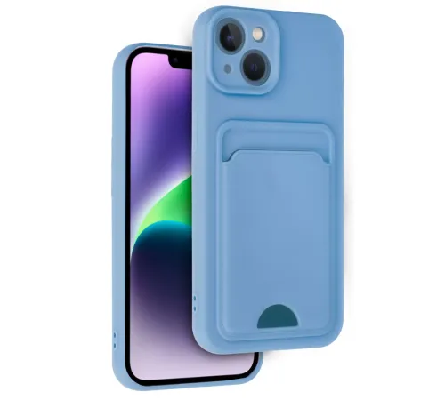 Apple iPhone 14 Kılıf Kelvin Kartvizitli Silikon - Mavi