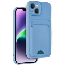 Apple iPhone 14 Kılıf Kelvin Kartvizitli Silikon - Mavi