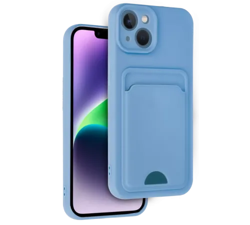 Apple iPhone 14 Kılıf Kelvin Kartvizitli Silikon - Mavi