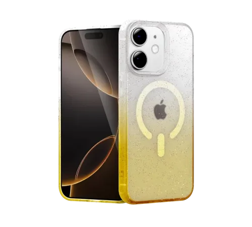 Apple iPhone 12 Pummel Shiny Magsafe Kapak - Gold