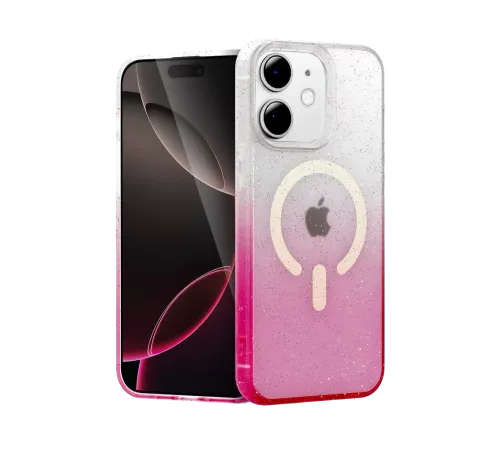Apple iPhone 12 Pummel Shiny Magsafe Kapak - Pembe