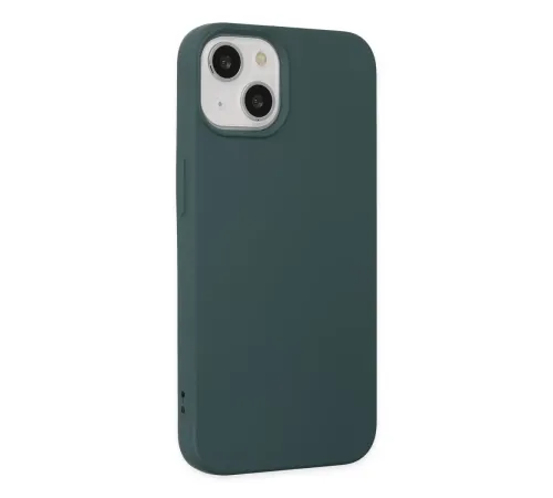Apple iPhone 14 Plus Kılıf Nano içi Kadife Silikon - Koyu Yeşil