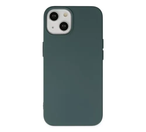 Apple iPhone 14 Plus Kılıf Nano içi Kadife Silikon - Koyu Yeşil
