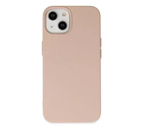 Apple iPhone 14 Plus Kılıf Nano içi Kadife Silikon - Pudra