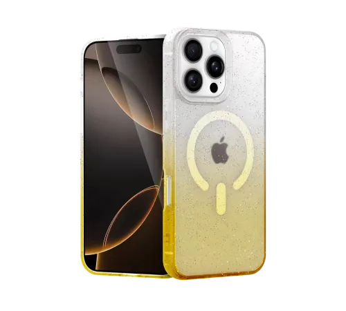 Apple iPhone 16 Pro Max Pummel Shiny Magsafe Kapak - Gold