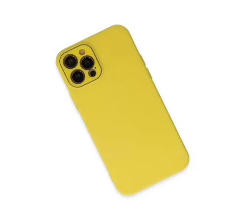 Apple iPhone 12 Pro Kılıf Lansman Glass Kapak - Sarı