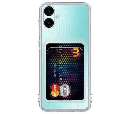 Samsung Galaxy A06 Kılıf Kart Şeffaf Silikon - Şeffaf