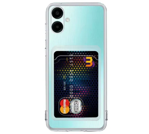 Samsung Galaxy A06 Kılıf Kart Şeffaf Silikon - Şeffaf