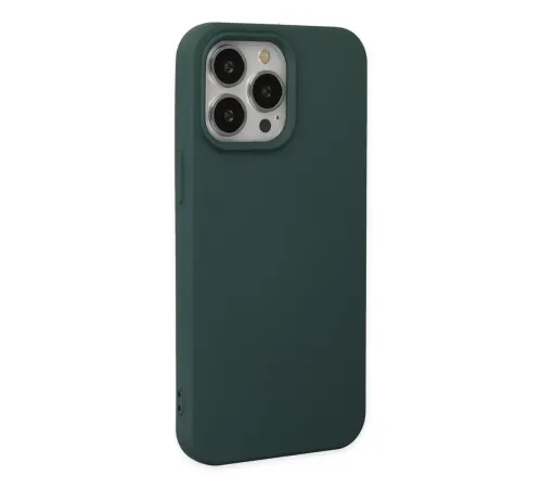 Apple iPhone 14 Pro Kılıf Nano içi Kadife Silikon - Koyu Yeşil