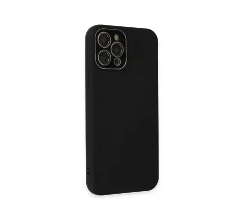 Apple iPhone 12 Pro Max Kılıf Lansman Glass Kapak - Siyah