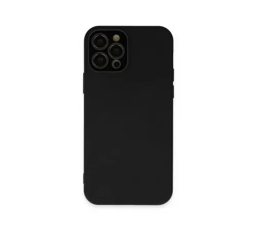 Apple iPhone 12 Pro Max Kılıf Lansman Glass Kapak - Siyah
