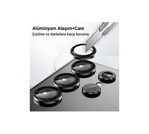 Samsung Galaxy Z Flip 5 Valdez Metal Kamera Lens - Derin Mor