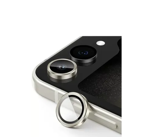 Samsung Galaxy Z Flip 5 Valdez Metal Kamera Lens - Krem
