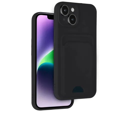 Apple iPhone 14 Kılıf Kelvin Kartvizitli Silikon - Siyah
