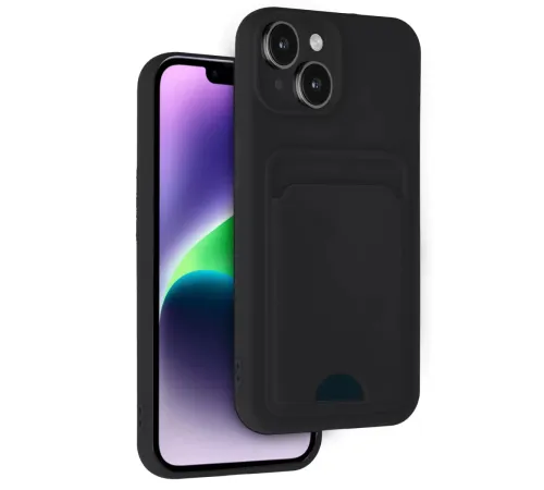 Apple iPhone 14 Kılıf Kelvin Kartvizitli Silikon - Siyah