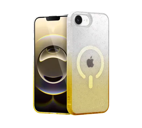 Apple iPhone 16E Pummel Shiny Magsafe Kapak - Gold