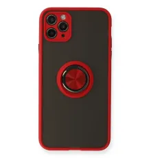 Apple iPhone 11 Pro Kılıf Montreal Yüzüklü Silikon Kapak - Kırmızı