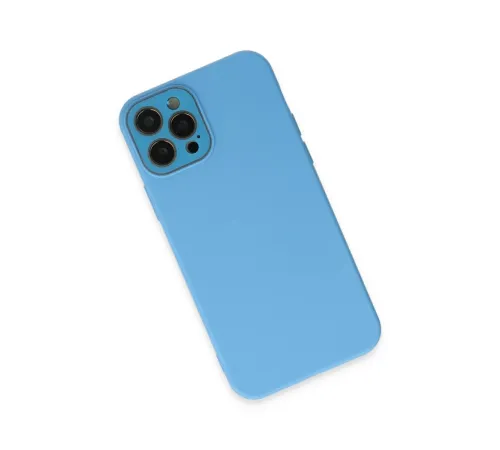 Apple iPhone 12 Pro Max Kılıf Lansman Glass Kapak - Mavi