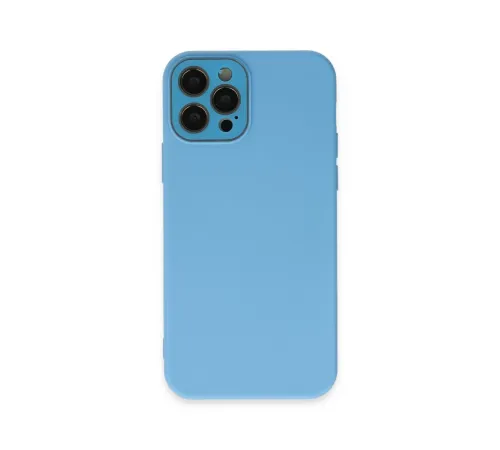 Apple iPhone 12 Pro Max Kılıf Lansman Glass Kapak - Mavi