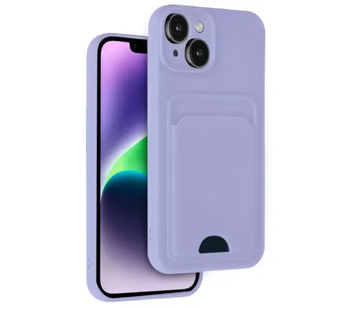 Apple iPhone 14 Kılıf Kelvin Kartvizitli Silikon - Lila