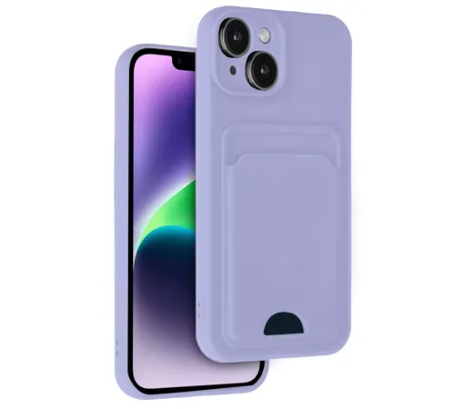 Apple iPhone 14 Kılıf Kelvin Kartvizitli Silikon - Lila