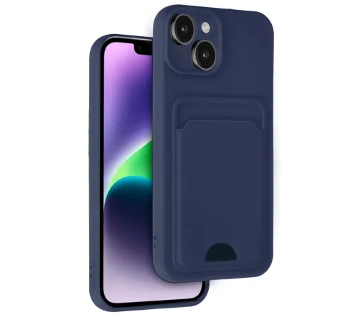 Apple iPhone 14 Kılıf Kelvin Kartvizitli Silikon - Lacivert