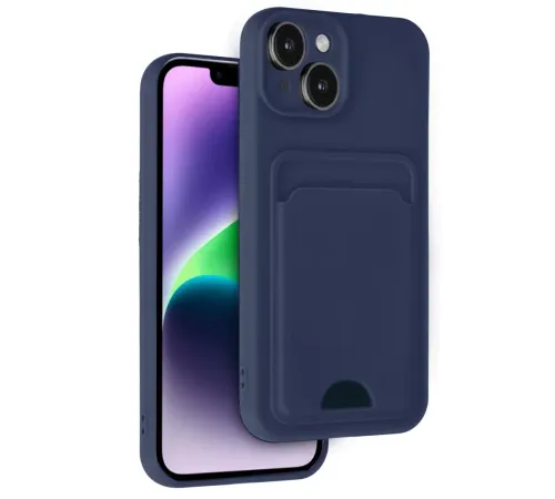 Apple iPhone 14 Kılıf Kelvin Kartvizitli Silikon - Lacivert