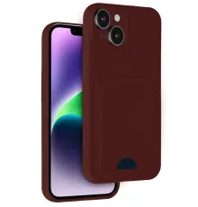 Apple iPhone 14 Kılıf Kelvin Kartvizitli Silikon - Bordo