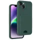 Apple iPhone 14 Kılıf Kelvin Kartvizitli Silikon - Koyu Yeşil