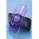 Apple iPhone 14 Pro Max Kılıf Tron Şeffaf Magsafe Kapak - Derin Mor