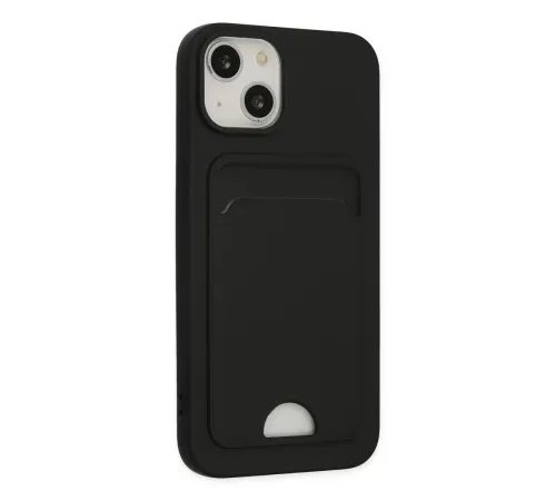 Apple iPhone 14 Plus Kılıf Kelvin Kartvizitli Silikon - Siyah