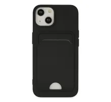 Apple iPhone 14 Plus Kılıf Kelvin Kartvizitli Silikon - Siyah