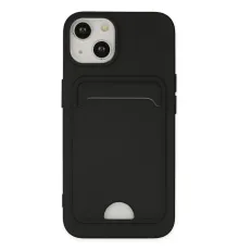 Apple iPhone 14 Plus Kılıf Kelvin Kartvizitli Silikon - Siyah
