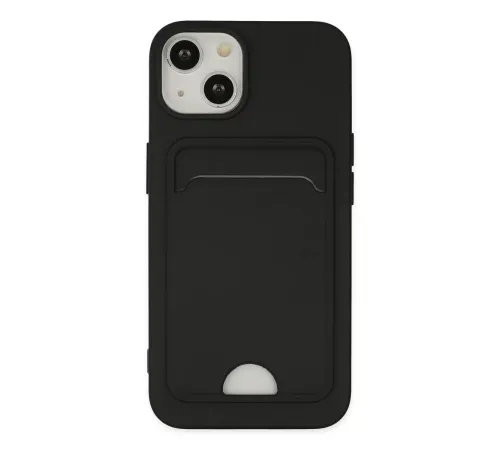 Apple iPhone 14 Plus Kılıf Kelvin Kartvizitli Silikon - Siyah