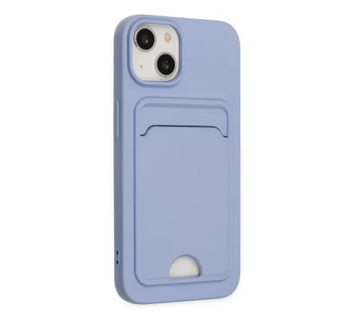 Apple iPhone 14 Plus Kılıf Kelvin Kartvizitli Silikon - Lila