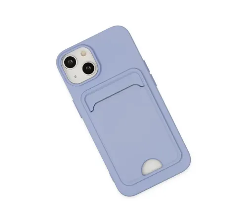 Apple iPhone 14 Plus Kılıf Kelvin Kartvizitli Silikon - Lila