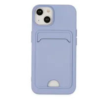 Apple iPhone 14 Plus Kılıf Kelvin Kartvizitli Silikon - Lila