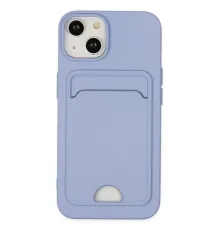Apple iPhone 14 Plus Kılıf Kelvin Kartvizitli Silikon - Lila