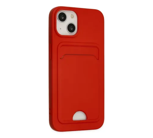 Apple iPhone 14 Plus Kılıf Kelvin Kartvizitli Silikon - Kırmızı