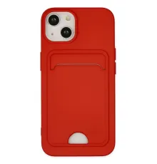 Apple iPhone 14 Plus Kılıf Kelvin Kartvizitli Silikon - Kırmızı