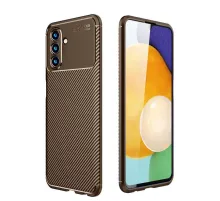 Samsung Galaxy A36 Kılıf Auto Focus Karbon Kapak - Kahverengi