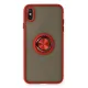 Apple iPhone X Kılıf Montreal Yüzüklü Silikon Kapak - Kırmızı