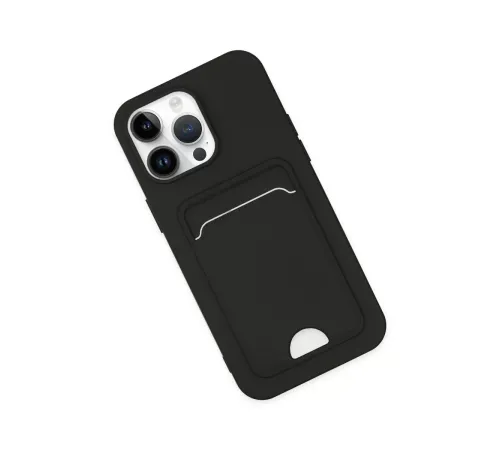 Apple iPhone 14 Pro Kılıf Kelvin Kartvizitli Silikon - Siyah