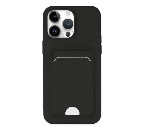 Apple iPhone 14 Pro Kılıf Kelvin Kartvizitli Silikon - Siyah