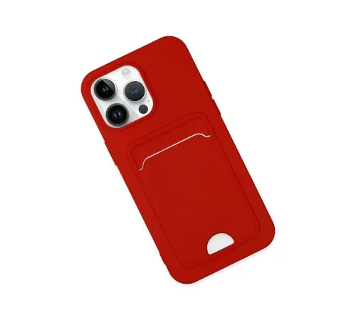Apple iPhone 14 Pro Kılıf Kelvin Kartvizitli Silikon - Kırmızı